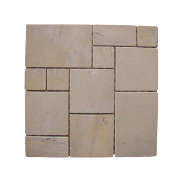 Mosaic made from yellow marble