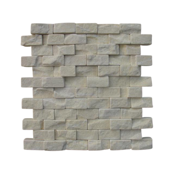 Mosaic made from yellow marble