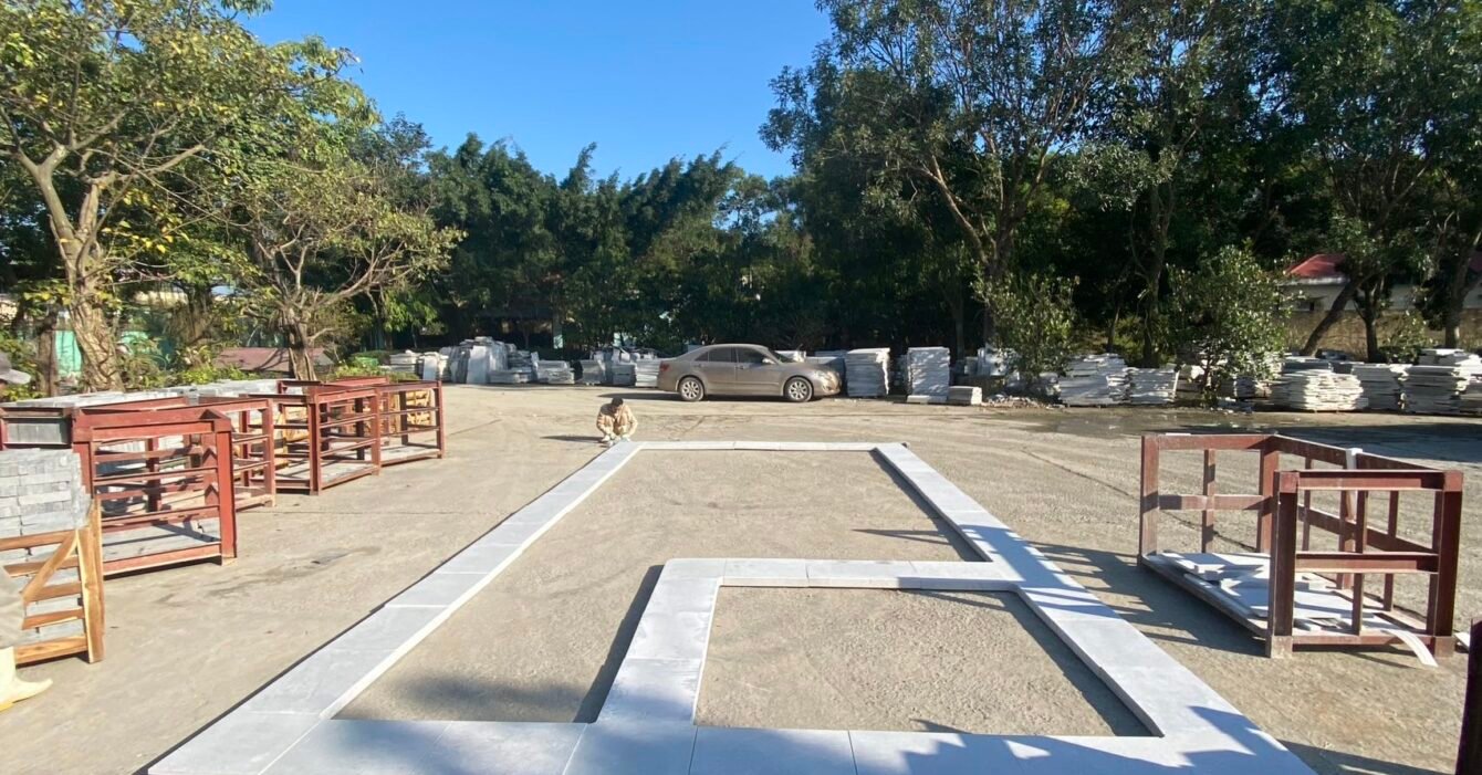 Pool template at factory