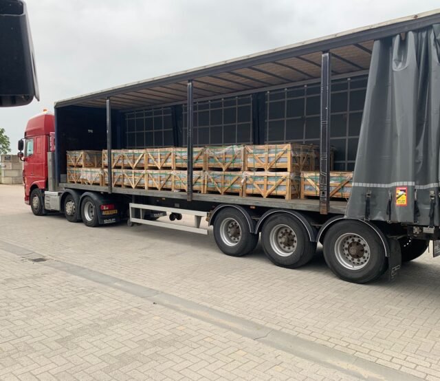 natural stone crates delivered by truck