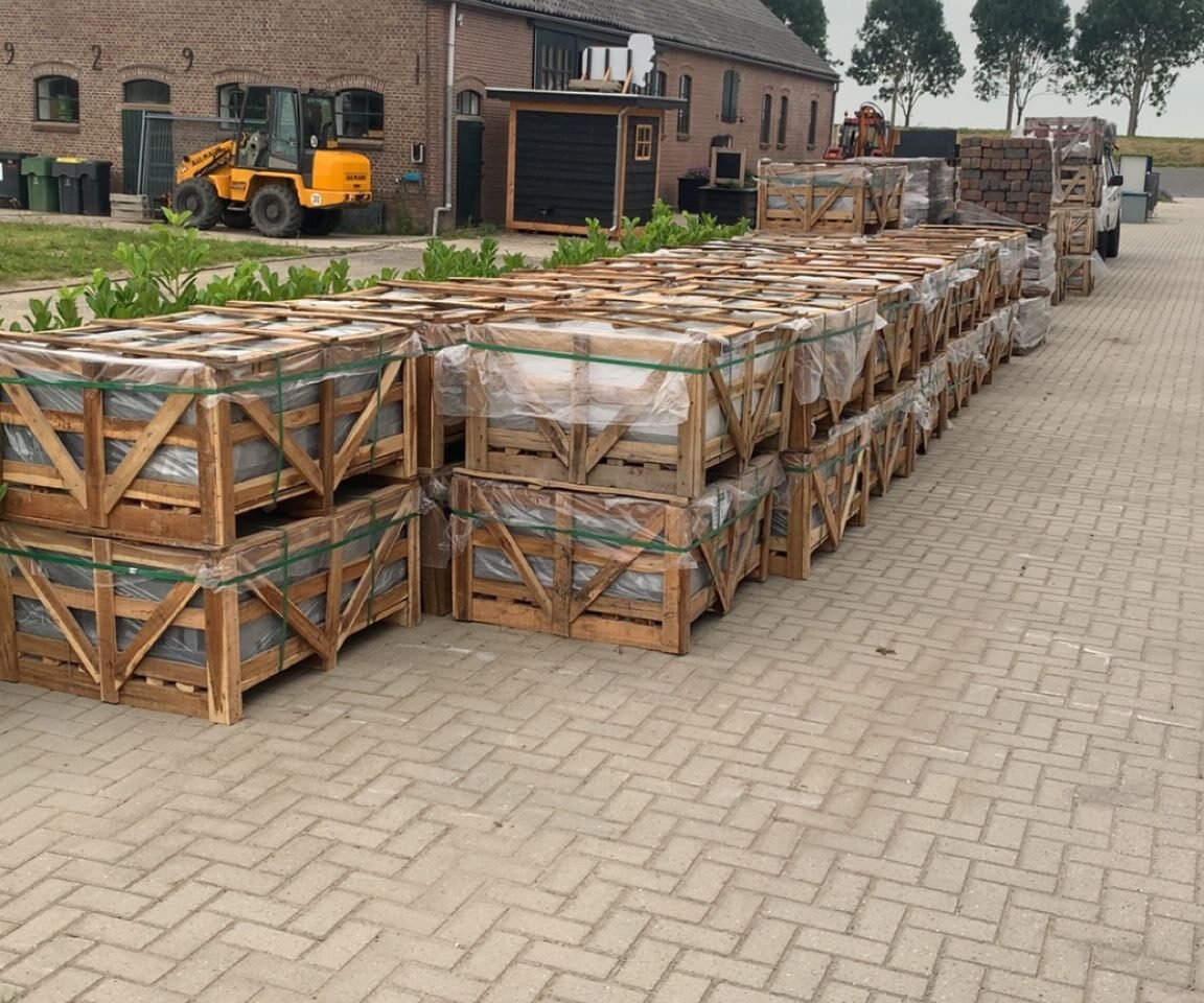 Vietnam Bluestone Crate outside the warehouse